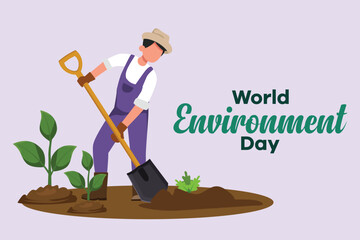 World Environment day. Colored flat vector illustration isolated.