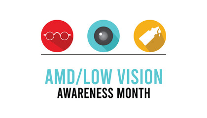 Vector illustration on the theme of AMD/Low vision awareness month observed each year during February.banner, Holiday, poster, card and background design.