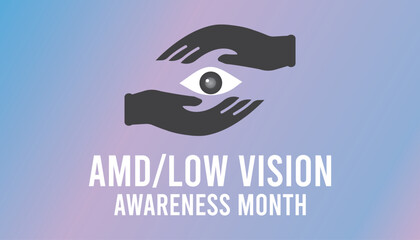 Vector illustration on the theme of AMD/Low vision awareness month observed each year during February.banner, Holiday, poster, card and background design.