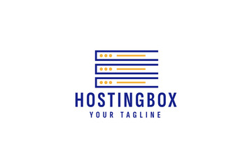 hosting box logo vector icon illustration