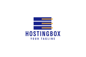 Obraz premium hosting box logo vector icon illustration