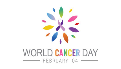 Vector illustration on the theme of World Cancer day observed each year during February 4.banner, Holiday, poster, card and background design.