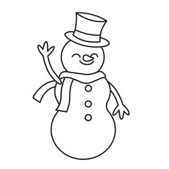 Snowman outline with transparent background, suitable for icon, sticker, coloring book and graphic design element