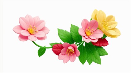 Colorful flowers floral Clipart, high quality resolution, beautiful flowers, 3d flowers design. 

