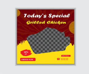 Modern, Creative and Elegant Food Social Media Post Design. 