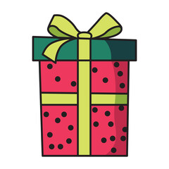 Gift cartoon illustration with transparent background, suitable for sticker and graphic design element