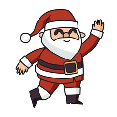 Santa Claus cartoon illustration with transparent background, suitable for sticker and graphic design element