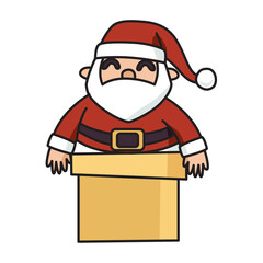 Santa Claus cartoon illustration with transparent background, suitable for sticker and graphic design element