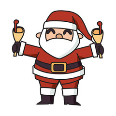 Santa Claus cartoon illustration with transparent background, suitable for sticker and graphic design element