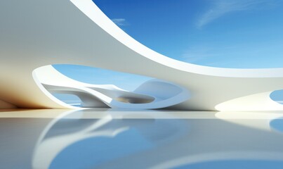 Abstract modern architecture background, empty open space interior. 