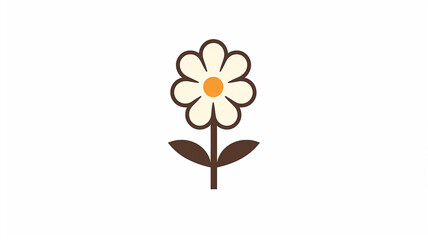 simple flower logo on a white background, a symbol of nature and beauty emblem