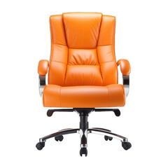 orange chair of manager boss isolated on white PNG transparent background