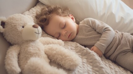 Newborn baby is sleeping, AI generated Image