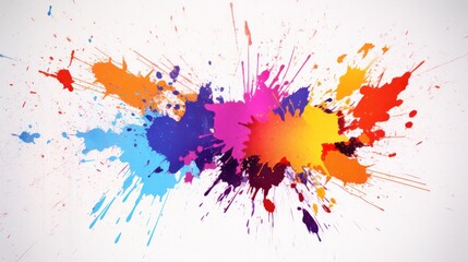 Fototapeta na wymiar Colorful watercolor splashes on white background illustration.