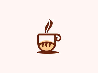 Creative logo coffee and bread icon 