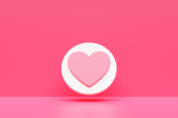 3d illustration Heart text box, heart icon, social media love notification, love icon for Instagram in chat box. Set of heart in speech bubble icon.