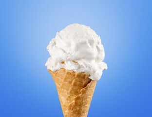 Tasty sweet cold Ice cream in cone