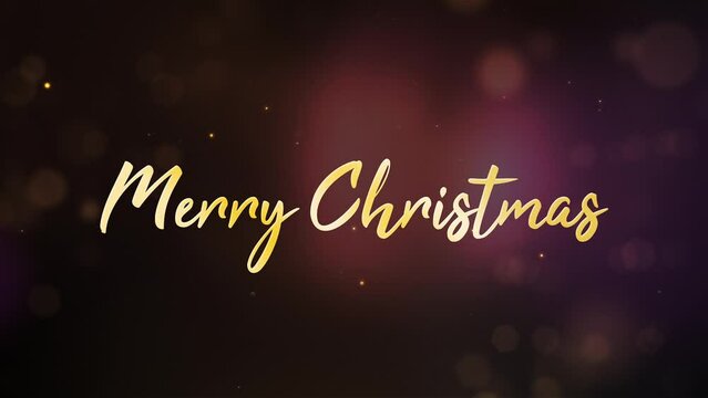 Merry Christmas Animated Handwriting Text with Golden Sparkling Particles. Video Animation for Celebration, Greeting, or Background with 4k Quality