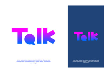 lettering talk with bubble element. talk, speak and chat concept. Chat vector logotype design template