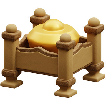 3D Kenong Javanese Traditional Music Set Illustration