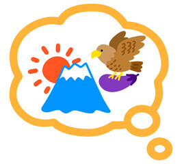 縁起の良い初夢の吹き出し