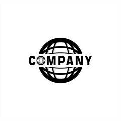 globe logo design, vector, symbol, icon, circular, emblem, world symbol