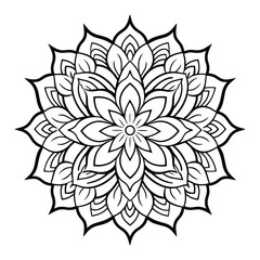 Decorative detailed mandala vector isolated on a white background, abstract Colorful pattern mandala
