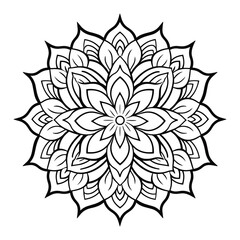 Decorative detailed mandala vector isolated on a white background, abstract Colorful pattern mandala