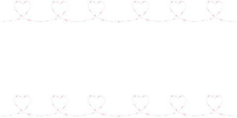 ピンク色のキラキラハートで作ったシンプルなフレーム。