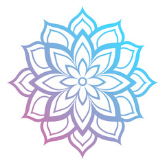 Doodle Flower Mandala vector isolated on a white background, abstract outline mandala icon