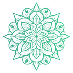 Doodle Flower Mandala vector isolated on a white background, abstract outline mandala icon