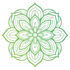 Doodle Flower Mandala vector isolated on a white background, abstract outline mandala icon