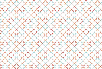 Fototapeta premium モロッコ風の四つ葉のパターン柄の背景イラスト 