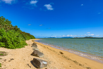 Beautiful clear water beach on Yufu Island in Okinawa Prefecture, Japan