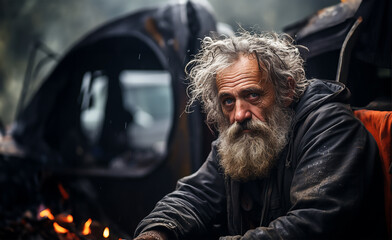 a homeless old man