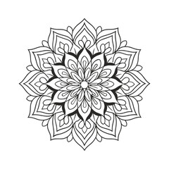 Zentangle background mandala vector isolated on a white background, abstract outline floral mandala