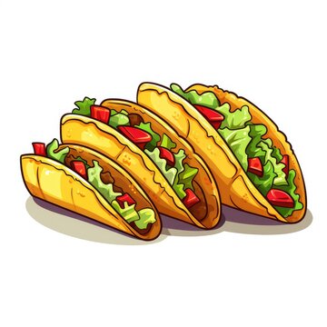 Taco icon illustration, AI generated Image