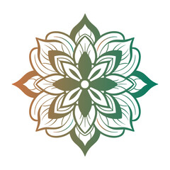 Flower Mandala Pattern vector isolated on a white background, abstract Colorful pattern mandala