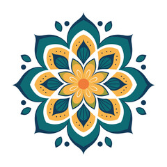 Vintage Flower Mandala vector isolated on a white background, abstract Colorful pattern mandala