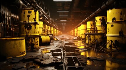 Fototapeta na wymiar nuclear waste background wallpaper AI generated image
