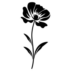 Flower Icon vector silhouette illustration, Flower vector silhouette