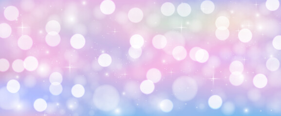 Defocused abstract bokeh background pastel colored, flare from lights. Blurred round bokeh as winter holidays, celebration. Christmas and New Year glowing light bokeh confetti and sparkle.Vector EPS10