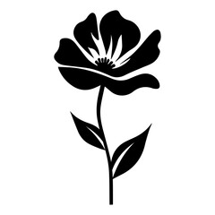 Flower Icon vector silhouette illustration, Flower vector silhouette