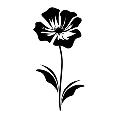 Flower Icon vector silhouette illustration, Flower vector silhouette