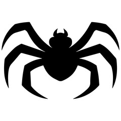 Spider vector illustration black color, spider animal vector silhouette