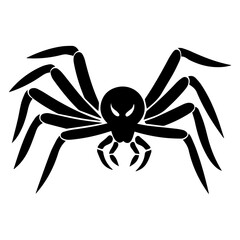 Spider vector illustration black color, spider animal vector silhouette