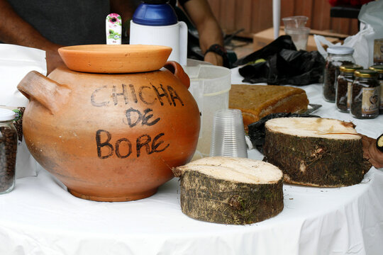 Molla de chicha elaborada con tallos de bore, planta con alto contenido de almidon