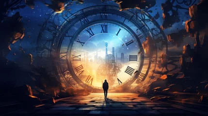 Poster time travel background wallpaper AI generated image © anis rohayati