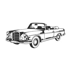 Naklejka premium Outline illustration design of a vintage car 48
