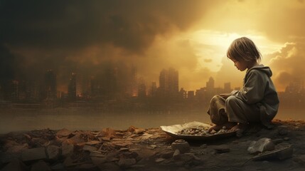 world poverty background wallpaper AI generated image
